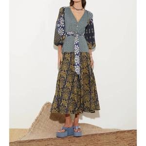 maxi silhouette dress Green Artistic Modest Maxi Dress – Elegant Flowing Silhouette M